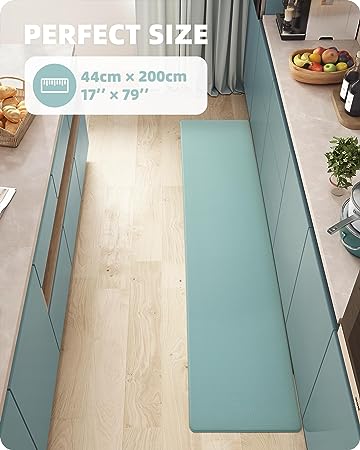 Cushioned Anti-Fatigue Kitchen Mat, Non Skid Waterproof Comfort Standing Kitchen Rugs and Mats, Memory Foam Kitchen mat, 17"x79", Black