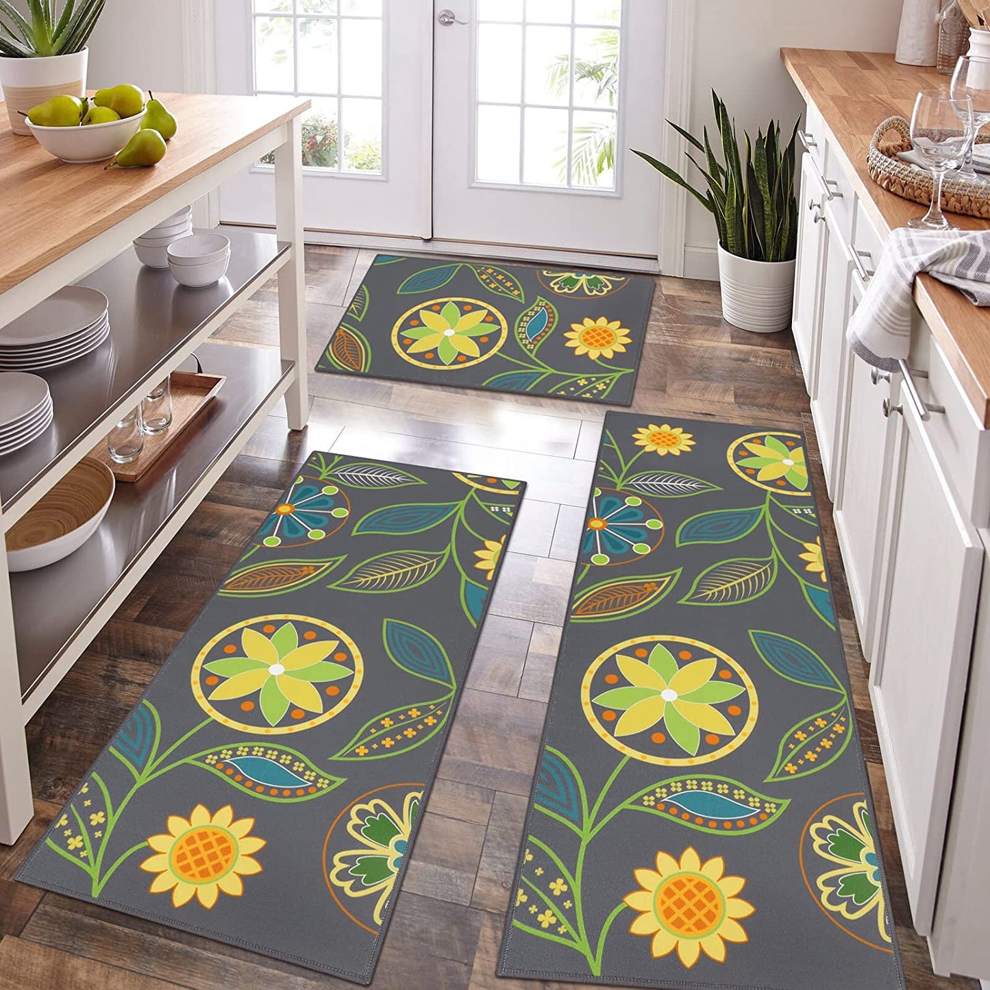 Boho Sets 3 Piece Washable Kitchen Rug
