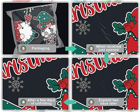 2PCS Christmas Cushioned Non Slip Floor Mat, (Black,L)