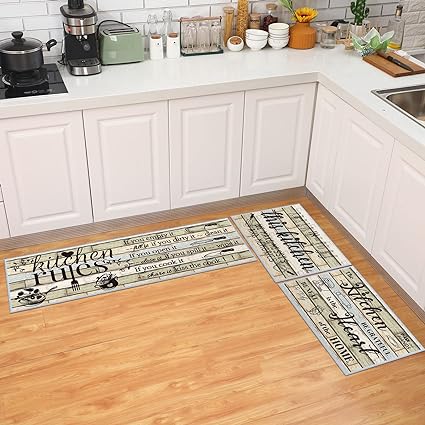 Non Skid Thick Black Kitchen Rugs and Mats Stain Resistant Anti Fatigue Microfiber Floor Non Slip Backing Mat, 15.7" x 47.2", 15.7" x 23.6" (Home)
