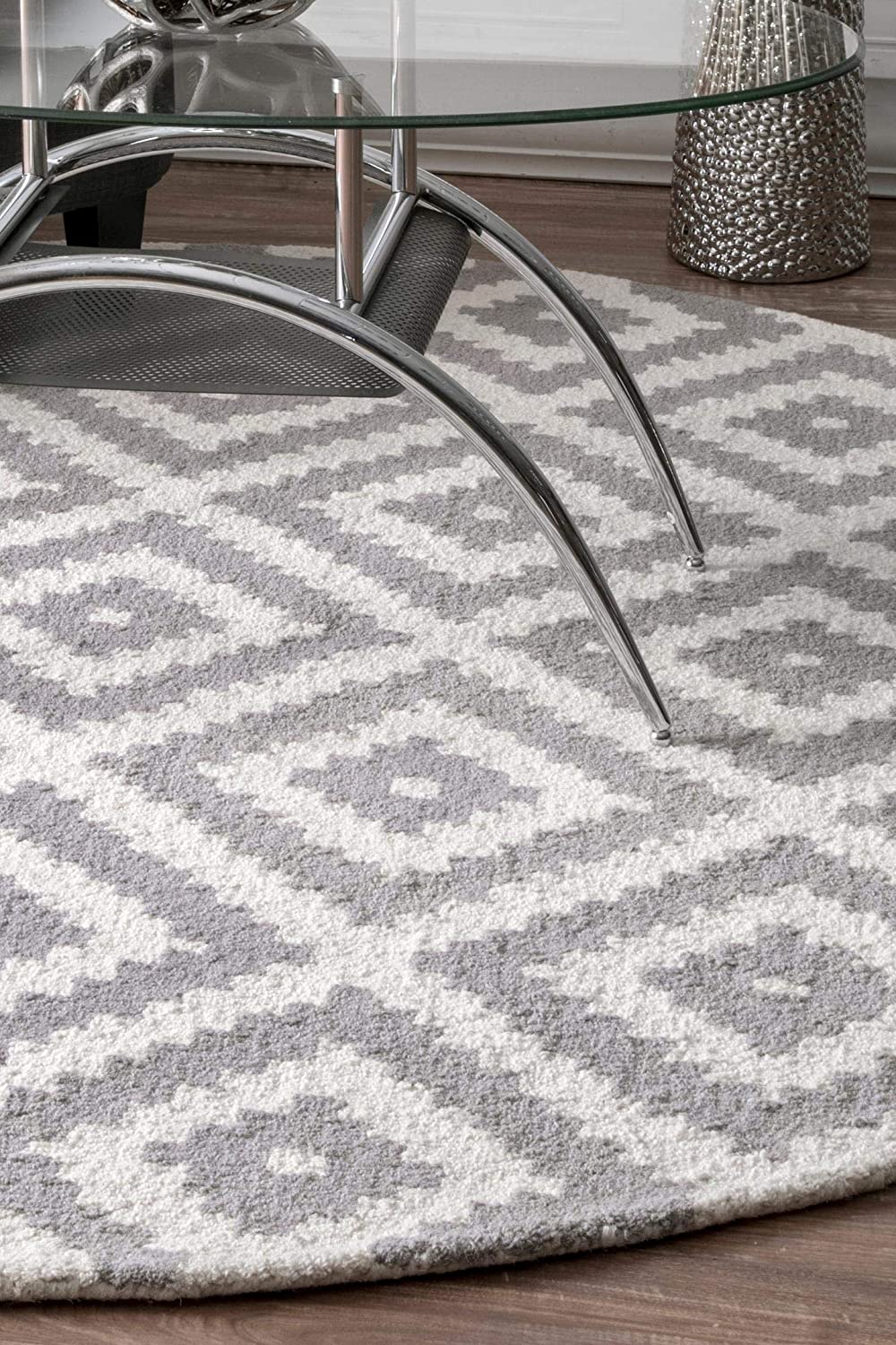 Kellee Contemporary Grey Wool Area Rug