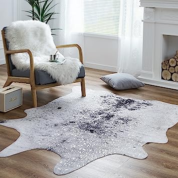 Zebra Print Faux Skin Cowhide Animal Design Mat