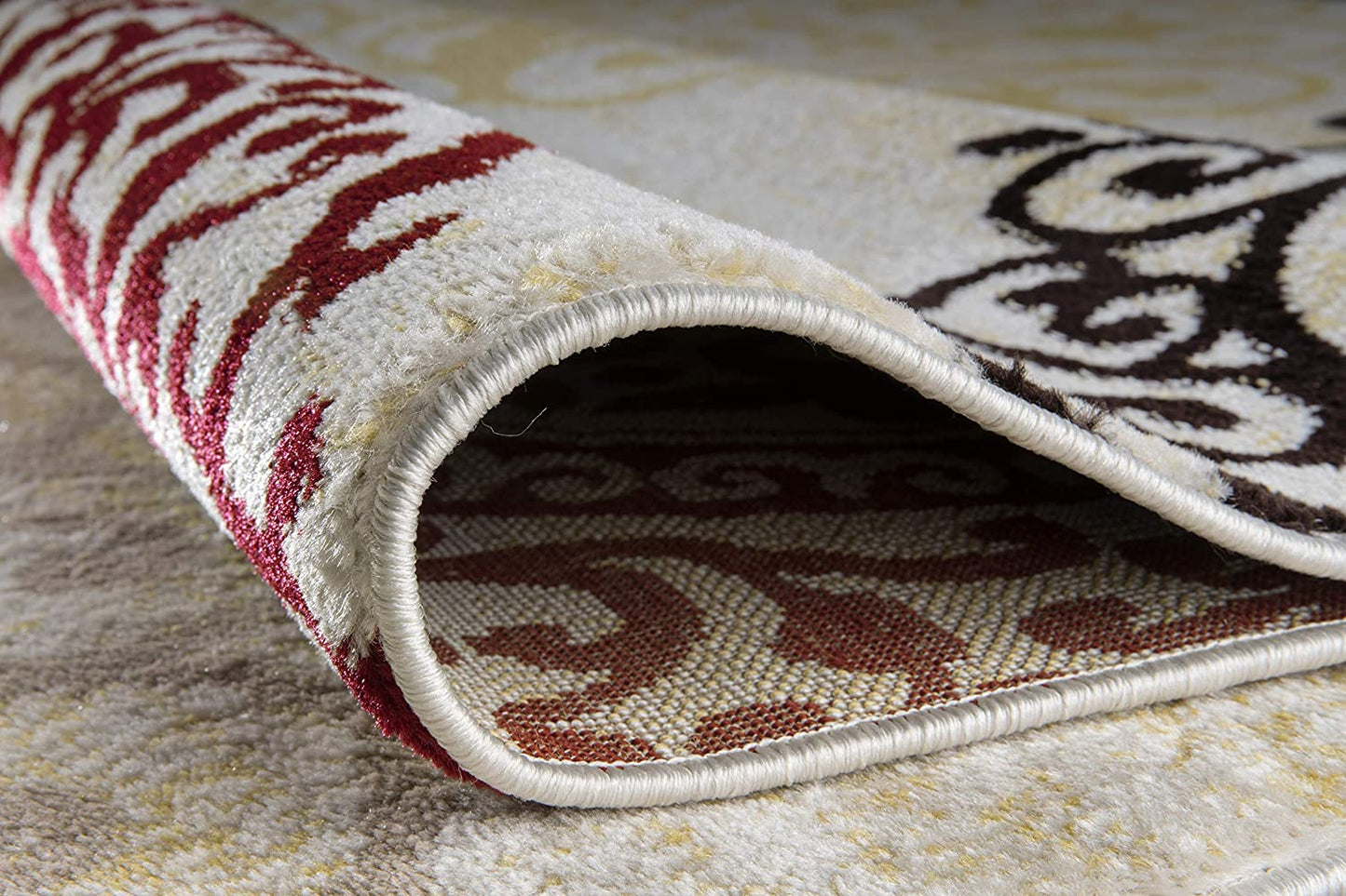 Contemporary Modern Floral Area Rug Black