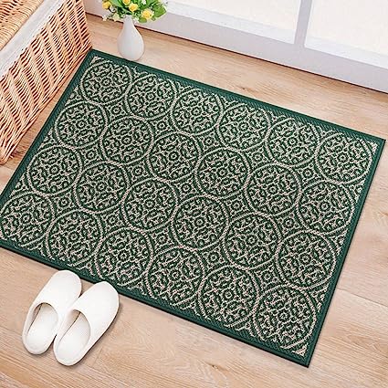 Capri Transitional Floral Circles Textured Flat Weave Easy Cleaning Outdoor Rugs - 2' x 3' Brown