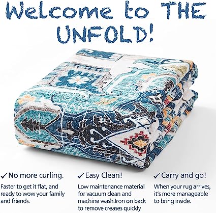 Persian Brick Red Vintage Foldable Thin Floral Print Floor Cover Retro Accent Rug