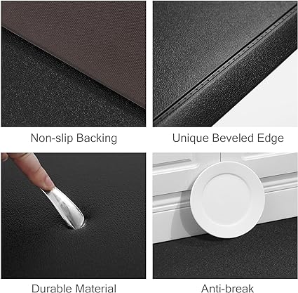 Anti Fatigue Cushioned Grey Non Slip Waterproof Memory Foam Ergonomic Comfort Rug, 17"X 28"