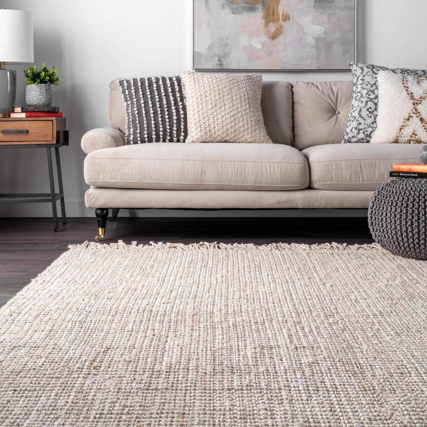 Chunky Loop off-White Jute Rug - Multiple sizes available