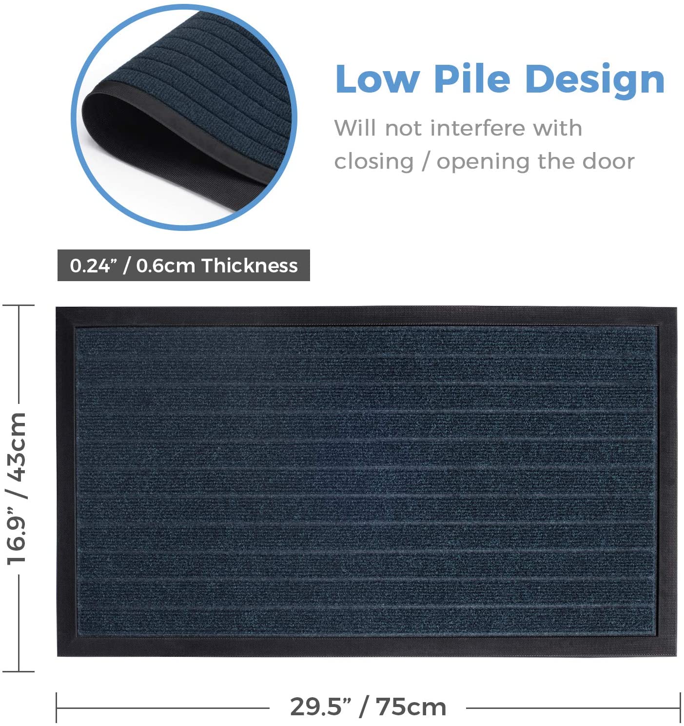 2 Pack Indoor Mat Door Heavy Duty Non Slip Rubber Backing Doormat