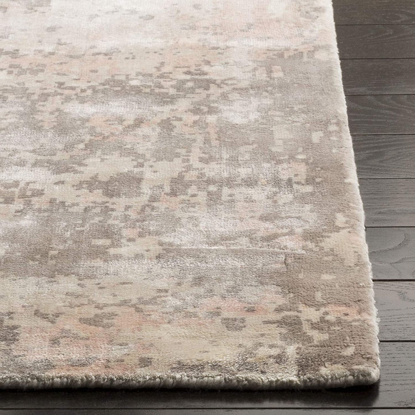 Mirage Collection MIR411A Handmade Modern Abstract Viscose Area Rug Aqua