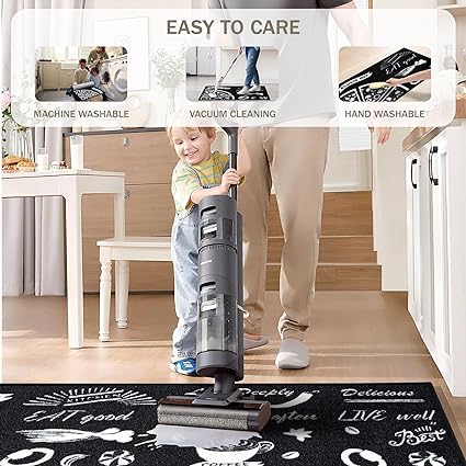Sets of 2,Washable Non Slip Super Absorbent Kitchen Rugs and Mats, 17x48 Inch+17X24 Inch