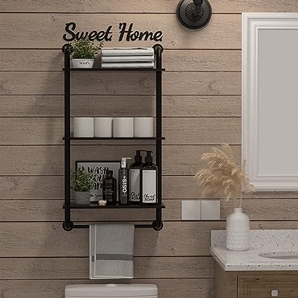 17.3 inch Rustic Farmhouse Pipe Shelves,