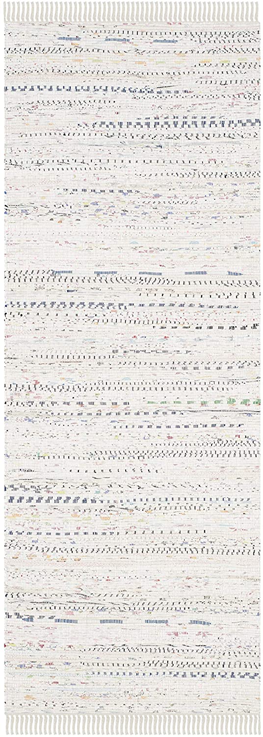 Hand Woven Ivory and Multi Cotton Area Rug