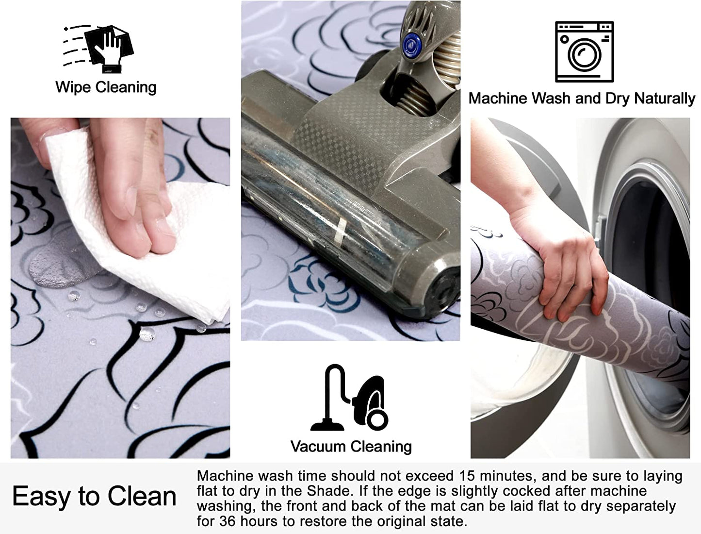 1/10 Inch Ultra Thin Front Door Washable Mat