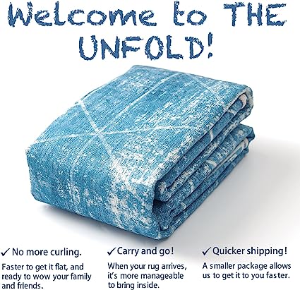 Indoor Floor Cover Vintage Geometric Accent Foldable Thin Rug