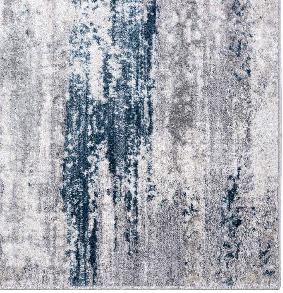 Florance Collection Blue Modern Soft Area Rug