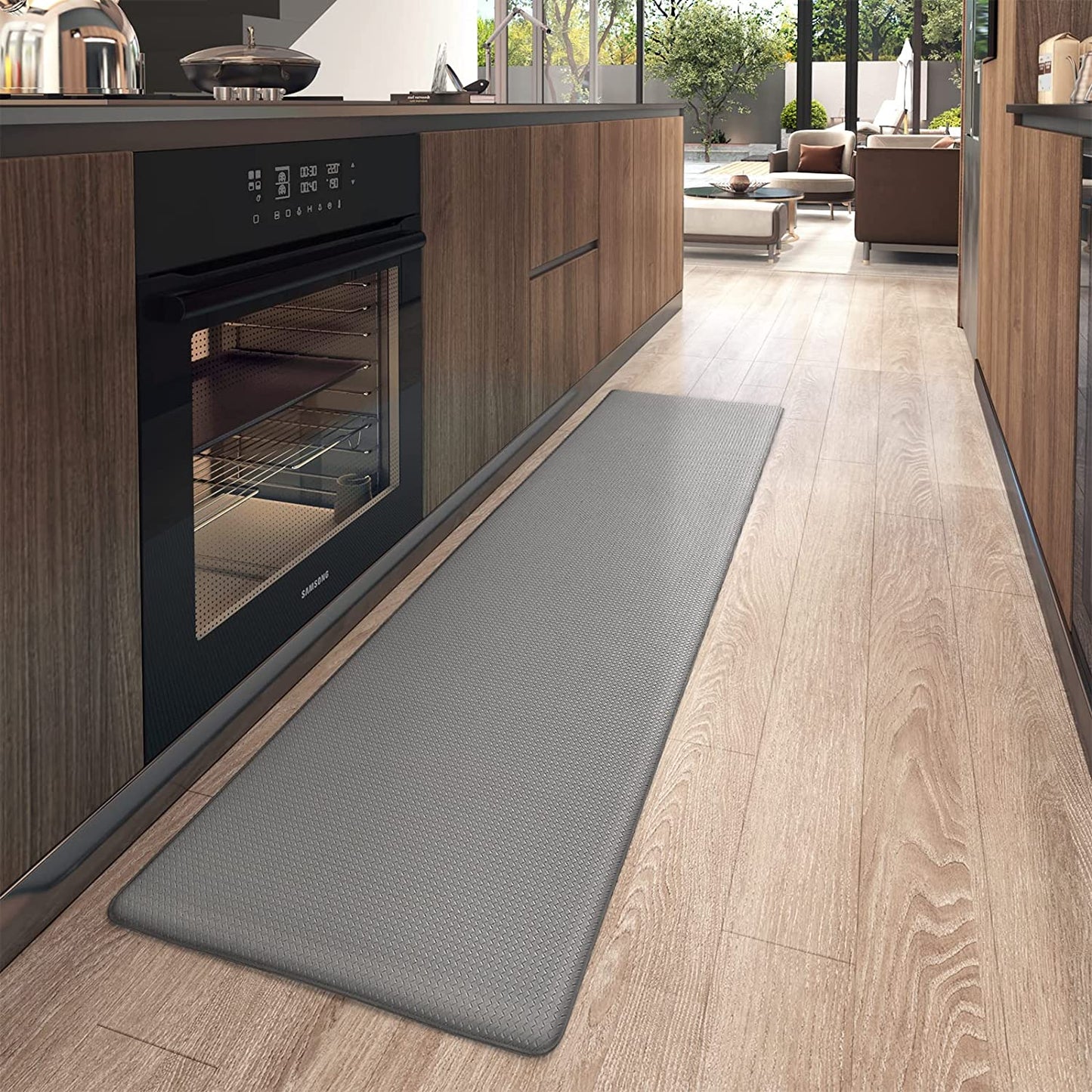 Cushioned Anti Fatigue, Non Slip Padded, 17"x79" Long Foam, Waterproof Stain Resistant, Kitchen Runner Rug