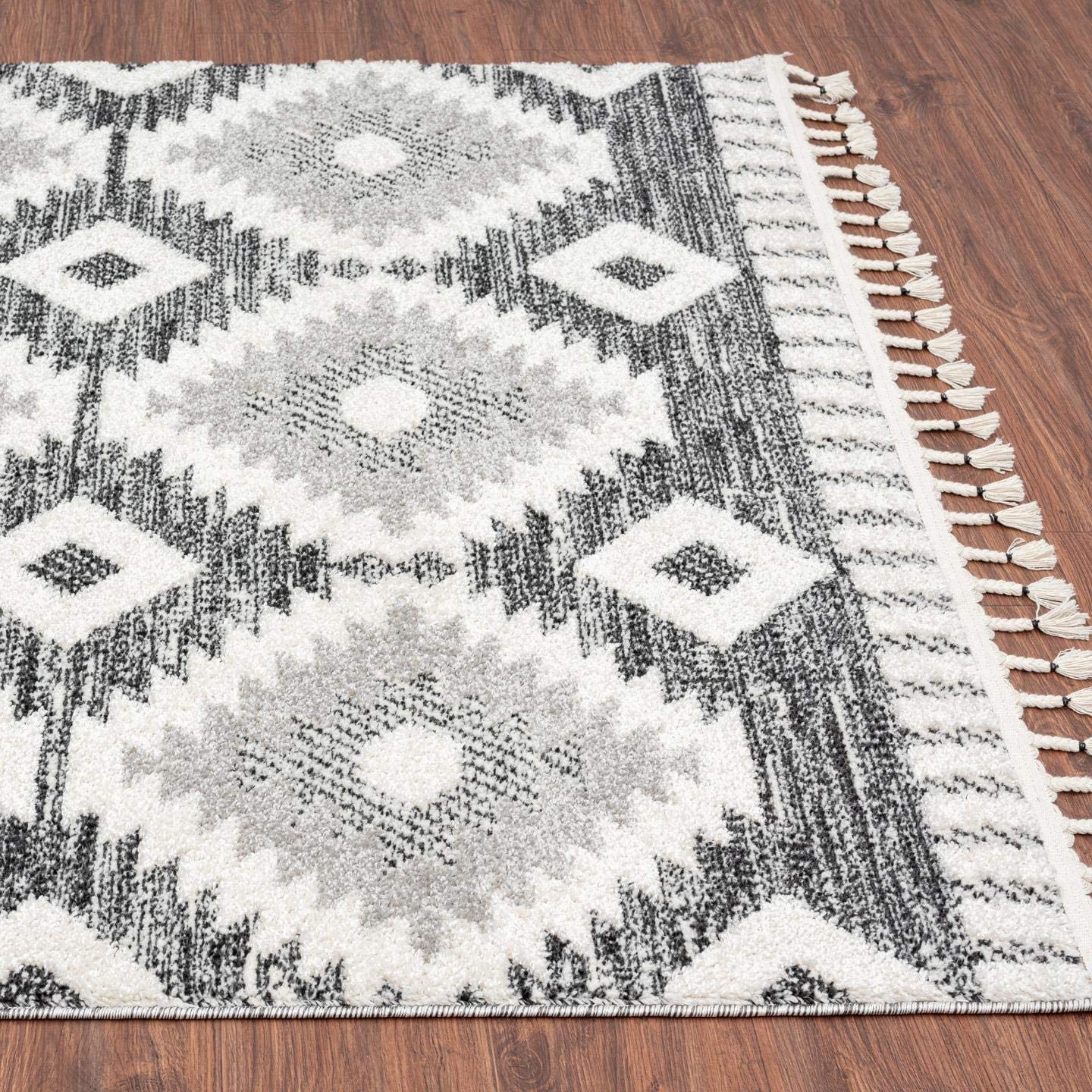 Ibiza Collection Black Moroccan Soft Area Rug