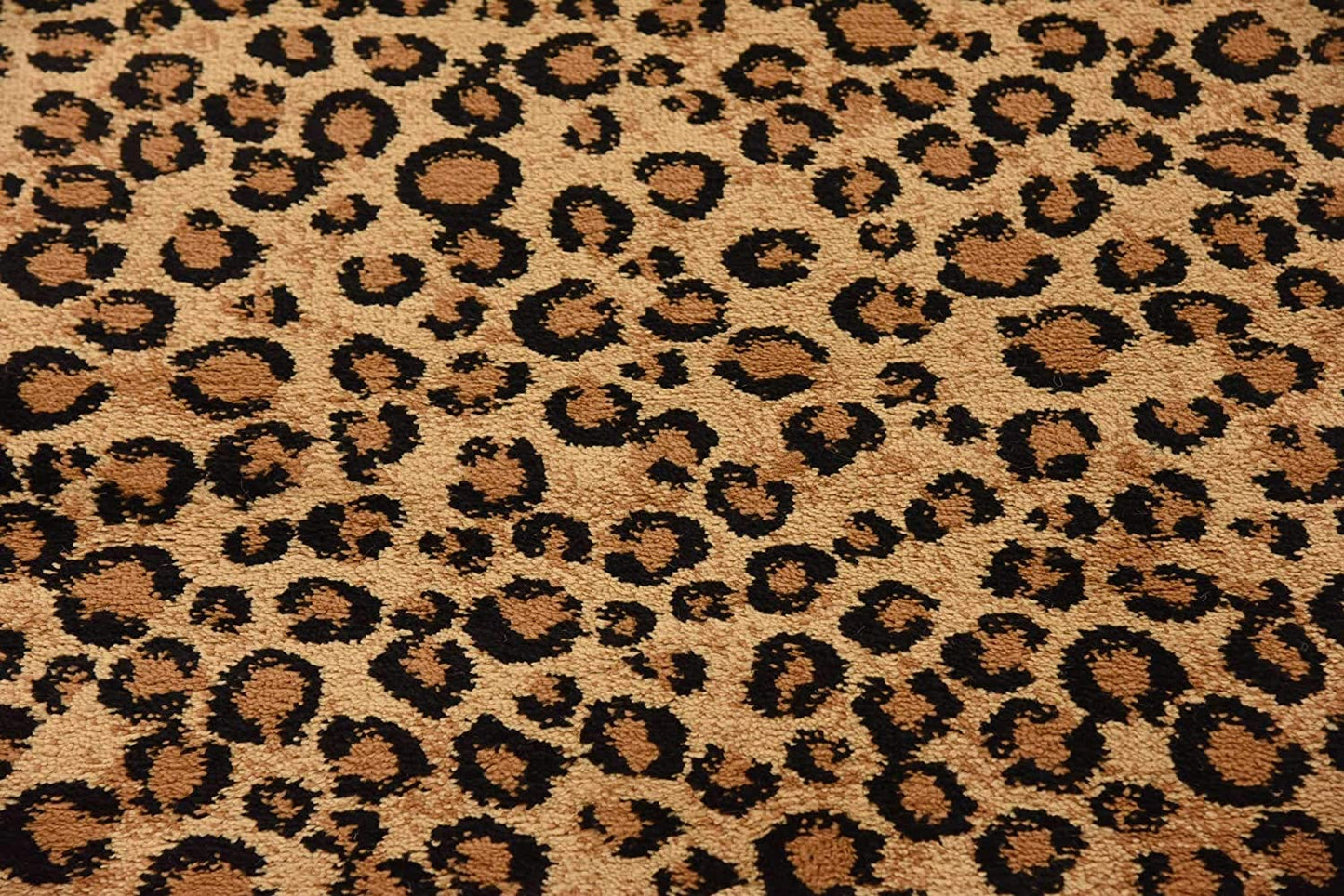 Wildlife Leopard Animal Print Light Brown Soft Area Rug