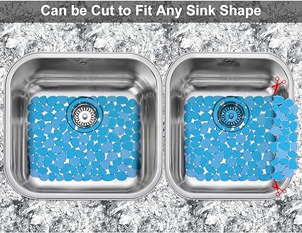 Pebble Mats for Stainless Steel Sink, (Black,2 Pack), 15.8inch x 12inch