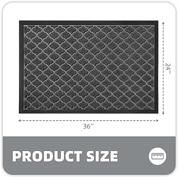 Heavy Duty Durable Outside Welcome Mat, Low Profile Non-Slip Entryway Rug for Home Entrance, Entry, Patio, Garage, High Traffic Area, 24"X48", Blue