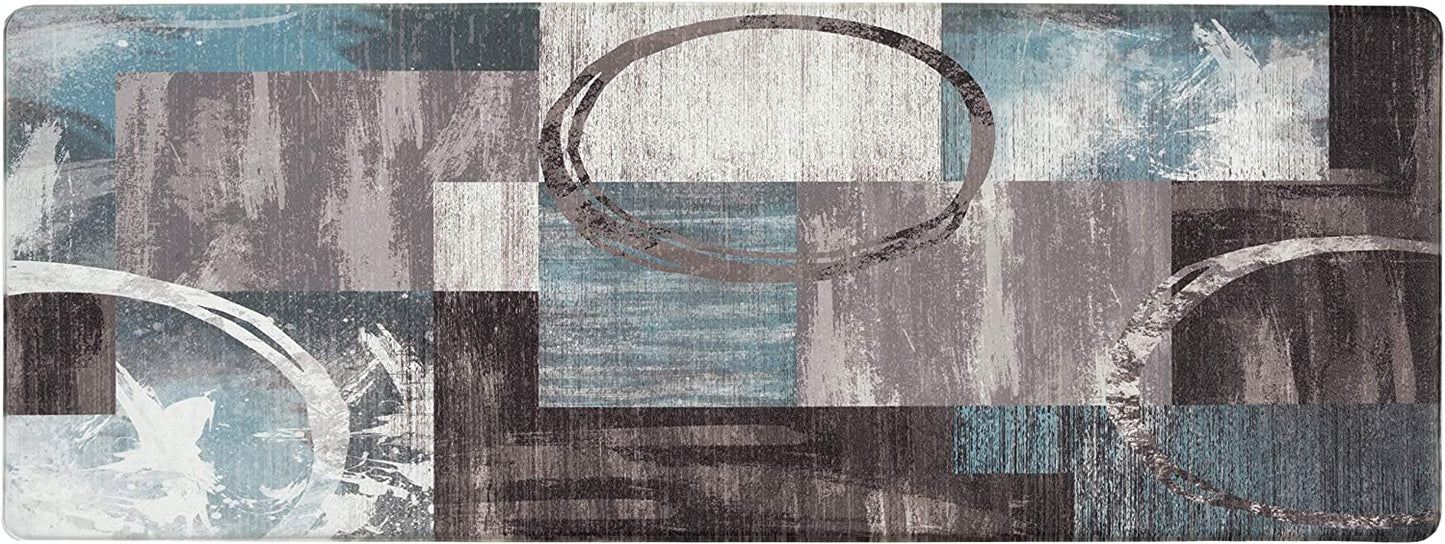 Contemporary Abstract Circles Anti Fatigue Standing Mat 18" x 47" Gray