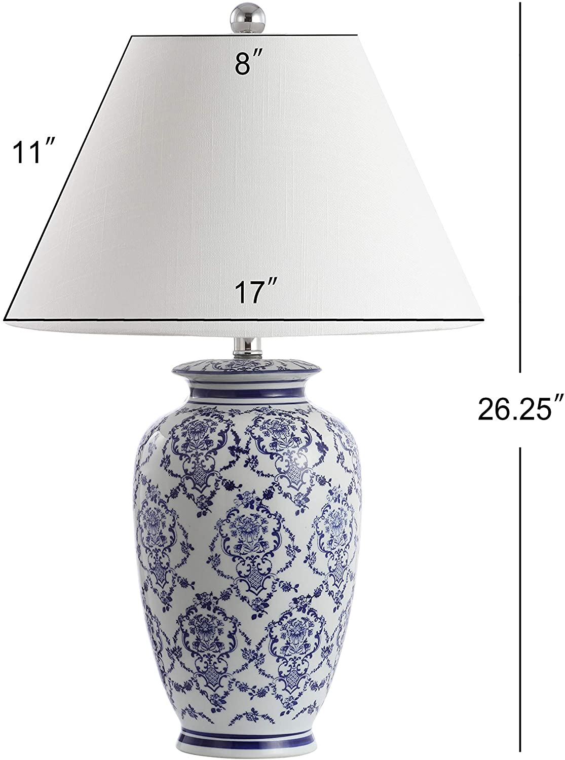 Juliana 26.25" Chinoiserie Ceramic LED Lamp Blue/White