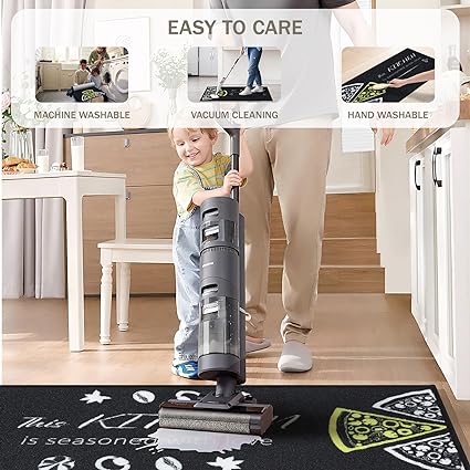 Sets of 2,Washable Non Slip Super Absorbent Kitchen Rugs and Mats, 17x48 Inch+17X24 Inch