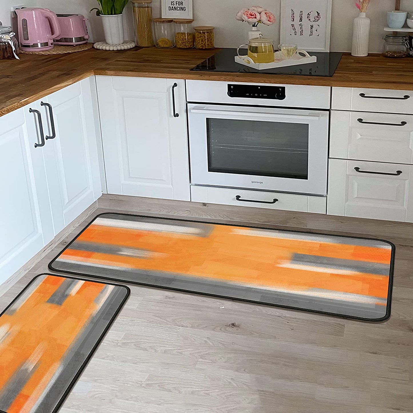 Set of 2 Non-Slip Backing Washable Doormat - 17x47.2 and 17x30 inches.