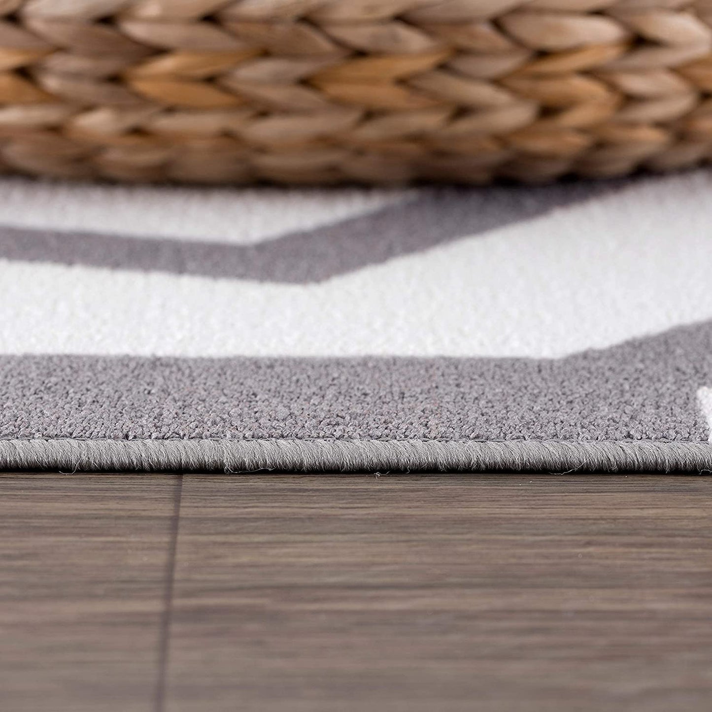 Modern Geometric Grey Non-Slip Area Rug