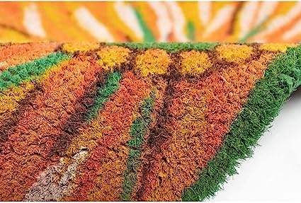 Natura Door Mat - Novelty Designs, Durable Natural Coir & Vinyl Back, Long Lasting Color, Foyers, Porches, Patios & Decks, Sunflower, 1'6" x 2'6"