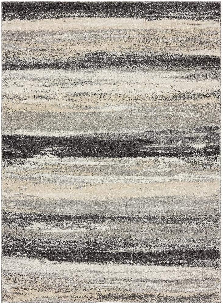 Modern Abstract Soft Gray Area Rug