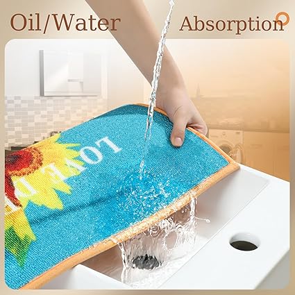 Sets of 2,Washable Non Slip Super Absorbent Kitchen Rugs and Mats, 17x48 Inch+17X24 Inch