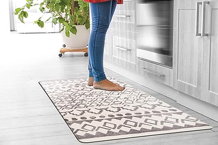 Distressed Bohemian Anti Fatigue Standing Mat 18" x 30" Gray