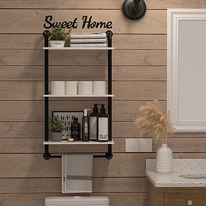 17.3 inch Rustic Farmhouse Pipe Shelves,