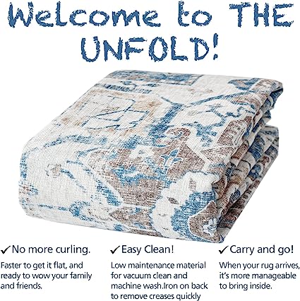 Indoor Floor Print Distressed Carpet Gray Multi Thin Area Rug