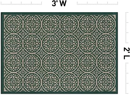 Capri Transitional Floral Circles Textured Flat Weave Easy Cleaning Outdoor Rugs - 2' x 3' Brown