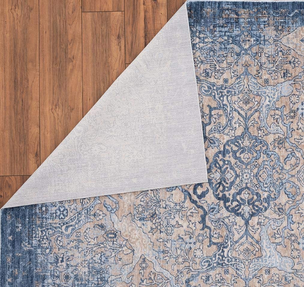 Nottingham Collection Blue Oriental Soft Area Rug