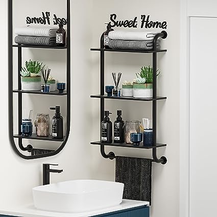 17.3 inch Rustic Farmhouse Pipe Shelves,