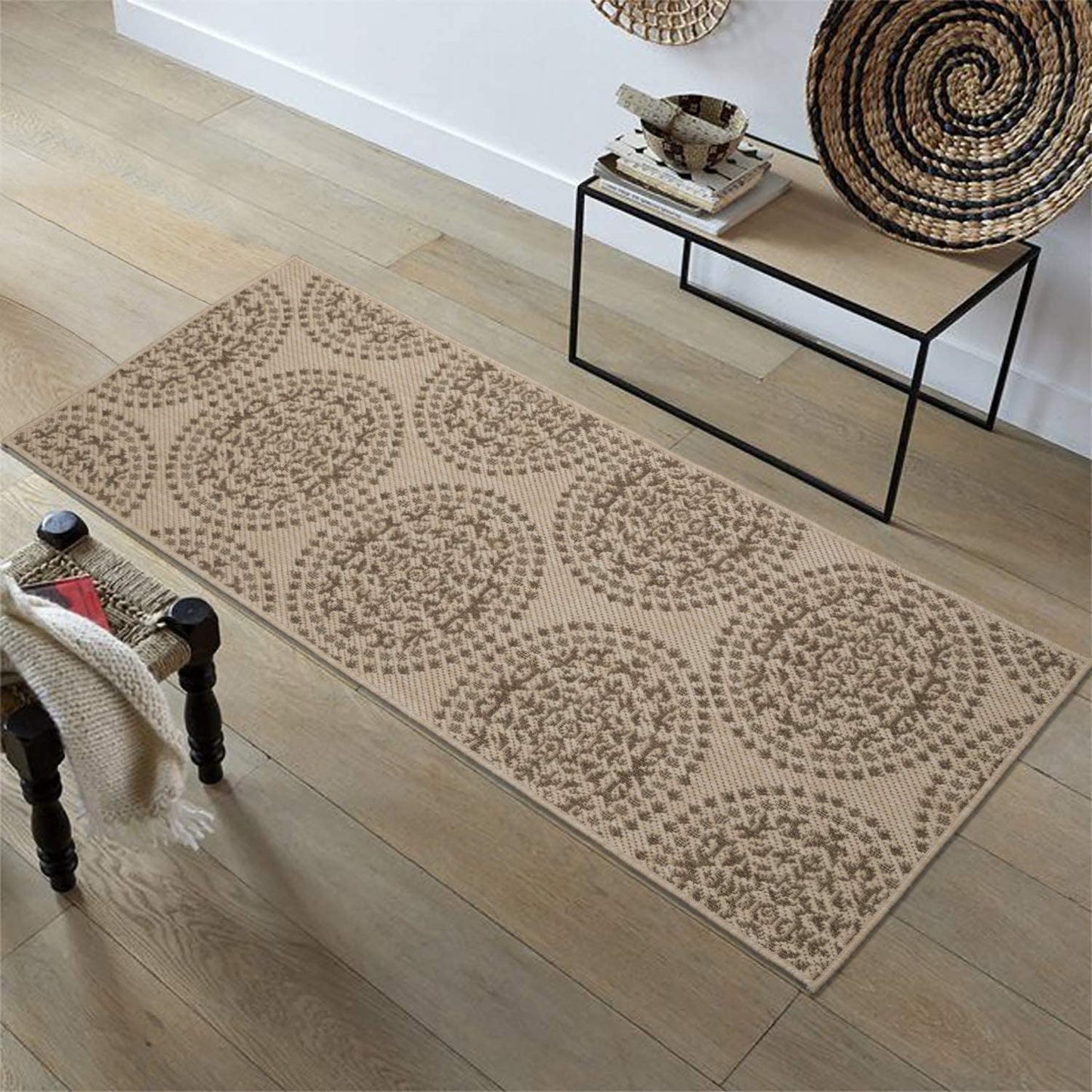 Jardin Indoor/Outdoor Medallion Rug, Beige