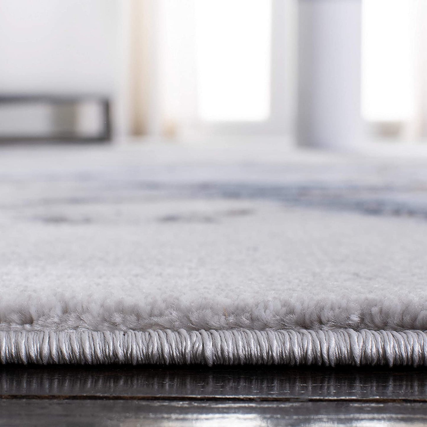 Modern Abstract Area Rug, Grey Blue