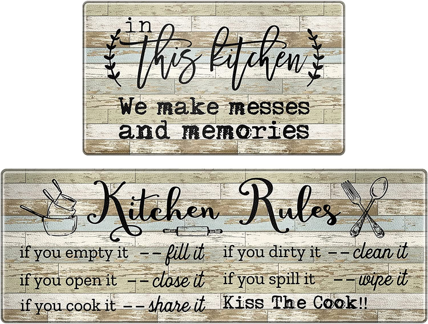 Set of 2, Anti-Fatigue Non-Slip , Waterproof Standing, Kitchen Floor Mats