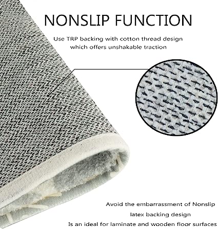 Non-Slip, Geometric, Washable Area Rugs (2x3, Black & Off-White)