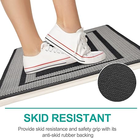 Durable Machine Washable Dirt Trapper Door Mat, Non Slip Absorbent,Low Profile Area Rug for Entrance, Inside, Kitchen, Patio,Laundry Room