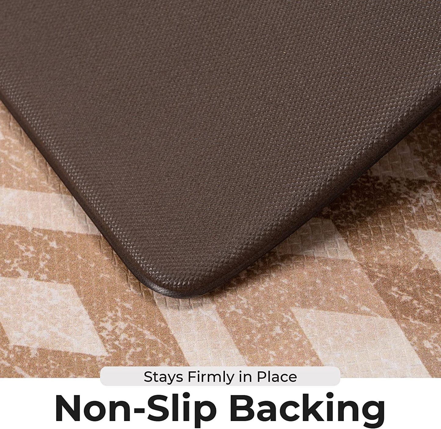 Set of 2, Anti-Fatigue Cushioned Memory Foam Waterproof Non Slip Comfort Mat, 17"x30"+17"x47"