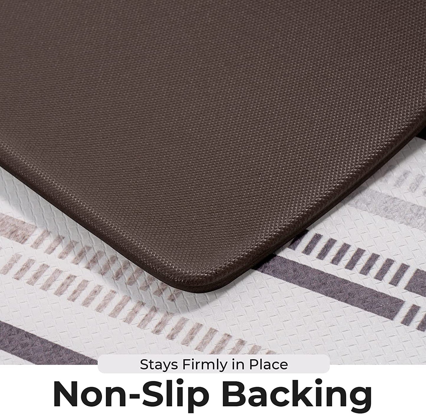 Set of 2, Anti-Fatigue Cushioned Memory Foam Waterproof Non Slip Comfort Mat, 17"x30"+17"x47"