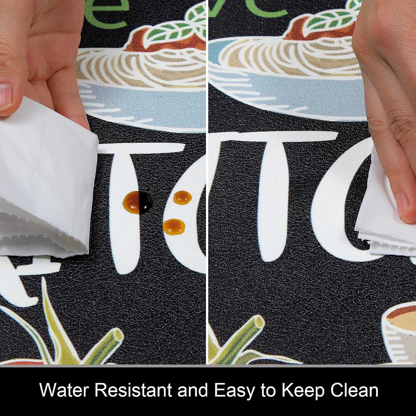 Anti Fatigue Kitchen Rug Sets 2 Piece Waterproof Non Slip Kitchen Floor Mats-17"x48"+17"x28"