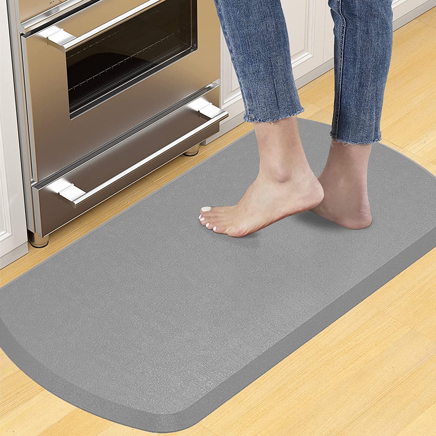 1/2 Inch Thick Cushioned Anti Fatigue Waterproof Kitchen Rug,17.3"x28"- Black
