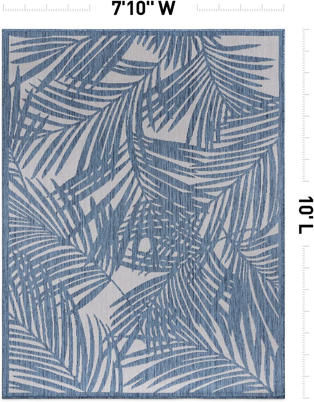 Contemporary Palm Leaf Flat Weave Rugs for Indoor/Outdoor