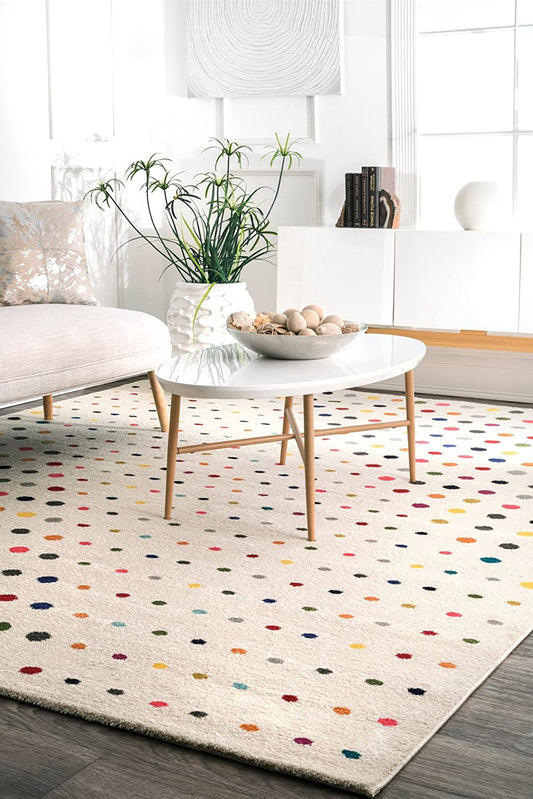 Ivory Multi Dorie Dots Soft Area Rug