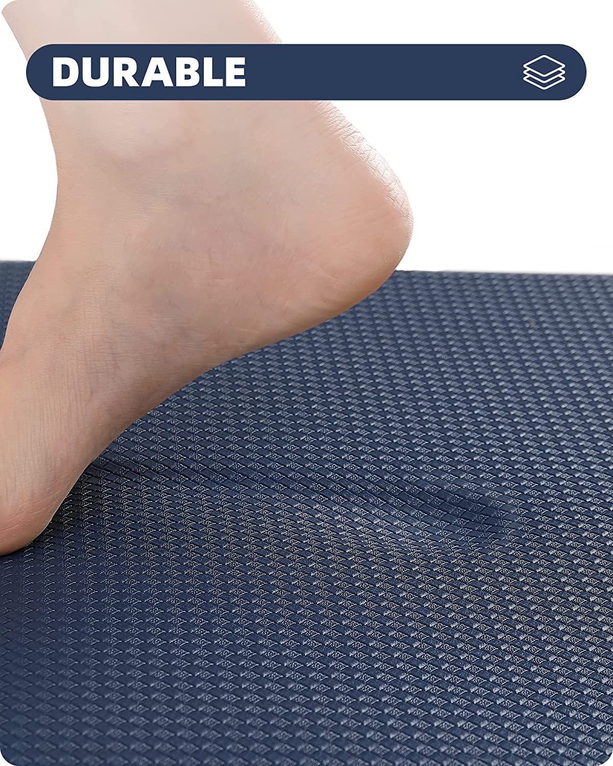 Cushioned Anti Fatigue, Non Slip Padded, 17"x79" Long Foam, Waterproof Stain Resistant, Kitchen Runner Rug